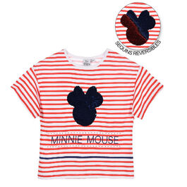 Camiseta manga corta algodón con lentejuelas de Minnie Mouse