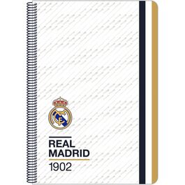 Libreta folio 80 hojas con tapas duras de Real Madrid '1ª Equipacion 23/24'