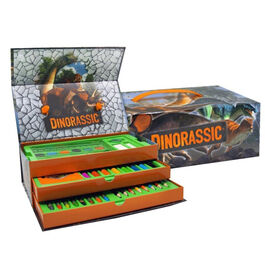 Set maletin para colorear de tres compartimentos de Jurassic World