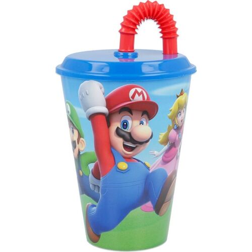 Vaso con caa 430ml de Super Mario