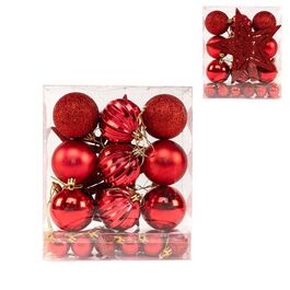 DCASA PROMO, Pack 22 red Christmas balls