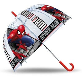 Paraguas transparente campana manual 46cm de Spiderman