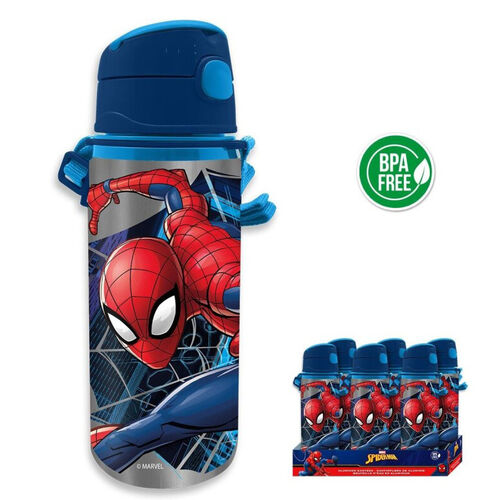 Botella cantimplora aluminio 600ml con asa de Spiderman