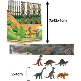 Juego tubo plstico con 6 figuras Dinosaurios