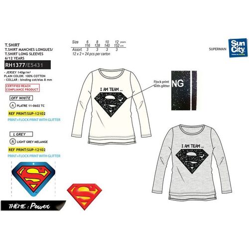Camiseta manga larga algodn de Superman