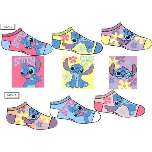 Pack 3 calcetines de tobilleros Lilo & Stitch