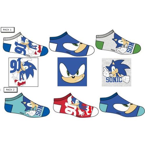Pack 3 calcetines de tobilleros Sonic