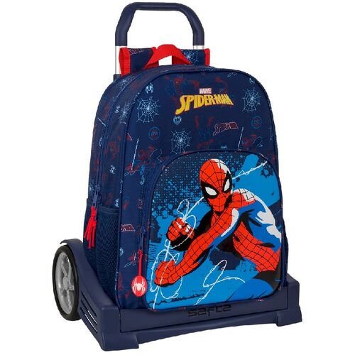 Mochila 42cm con carro evolution de Spiderman 'Neon'