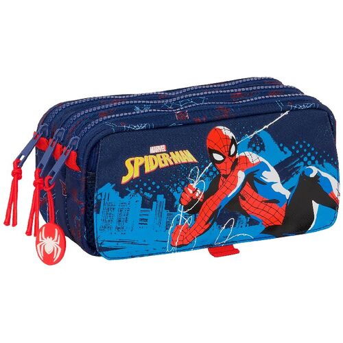 Estuche portatodo triple big  de Spiderman 'Neon'