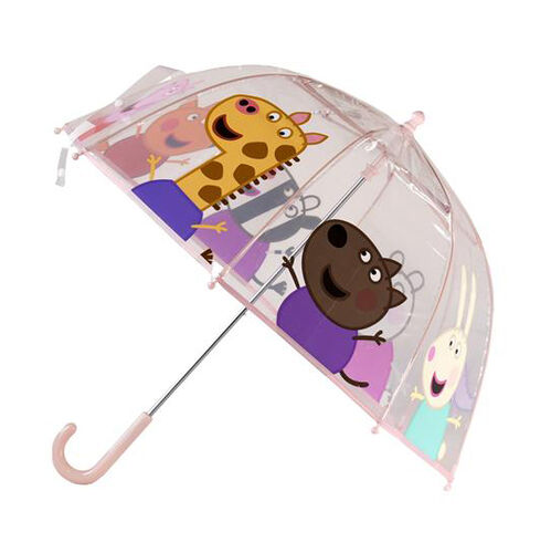 Paraguas manual burbuja transparente 48 cm de Peppa Pig