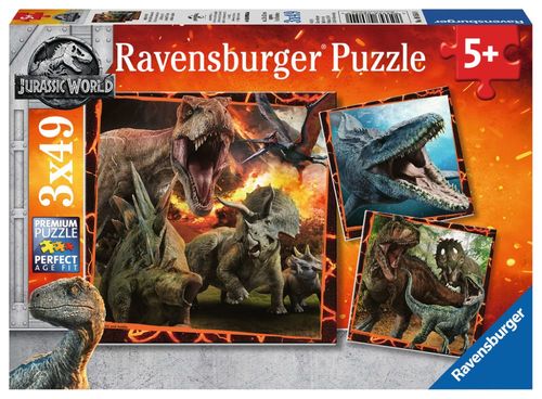 Ravensburger Puzzle 3X49 piezas, Jurassic World  (1/1)