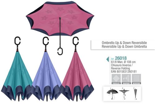 Paraguas Perletti mujer 61cm manual reversible colores claros (6/36)